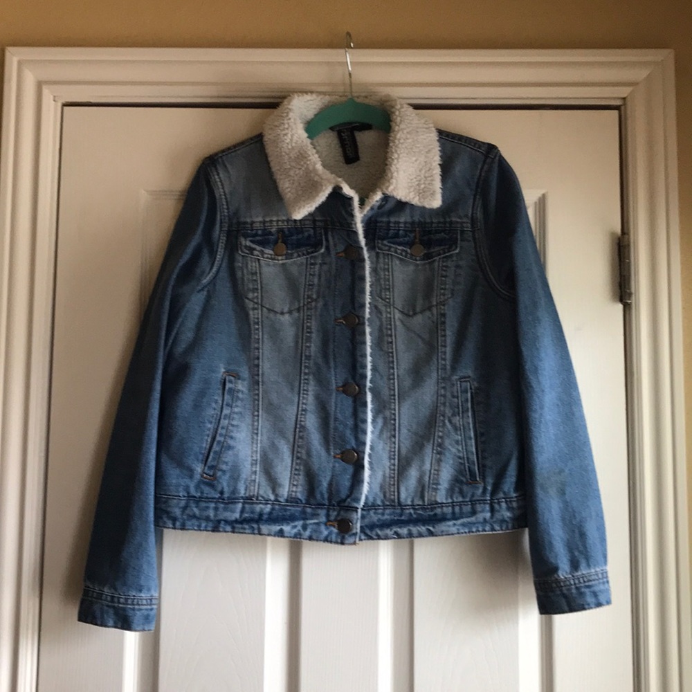 Jou Jou Premium Denim Sherpa / Shearling  Jacket L